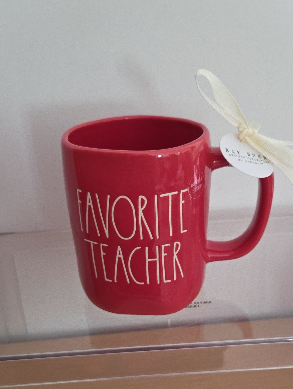Rae Dunn Red "Favorite Teacher" Ceramic Mug...NWT